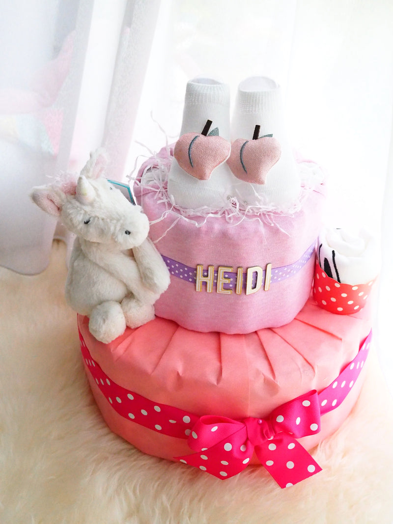 2 Tier Diaper Cake Girl - Unicorn