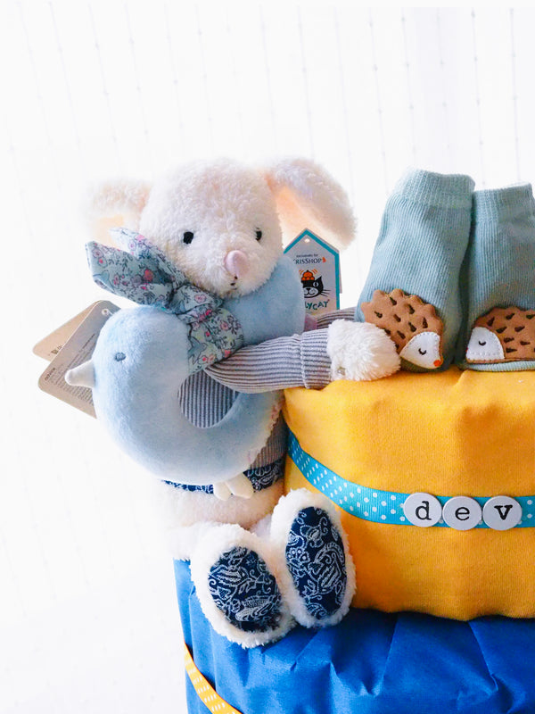 2 Tier Diaper Cake Boy - Kris Mouse + Bunny