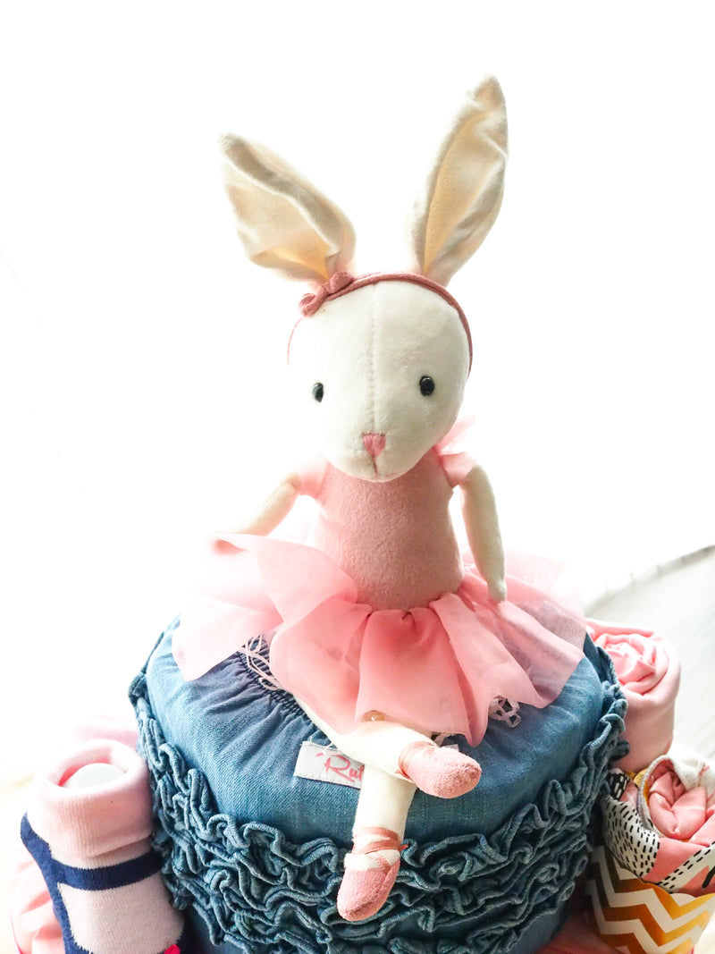 2 Tier Diaper Cake Girl - Ballerina Bunny