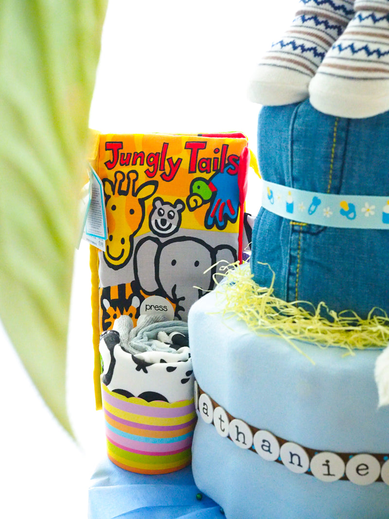 3 Tier Diaper Cake Boy - Polar Jungly Book