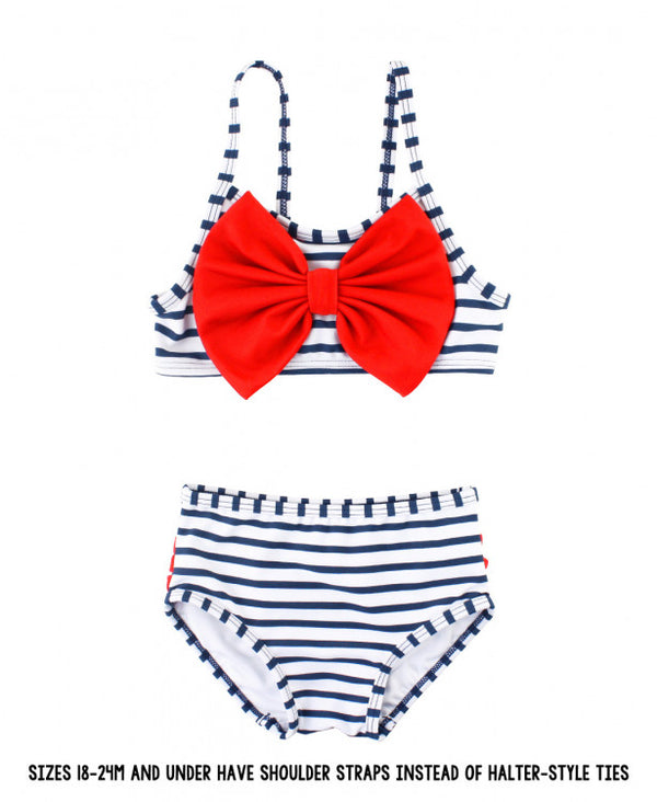 Navy Stripe Bow Bikini
